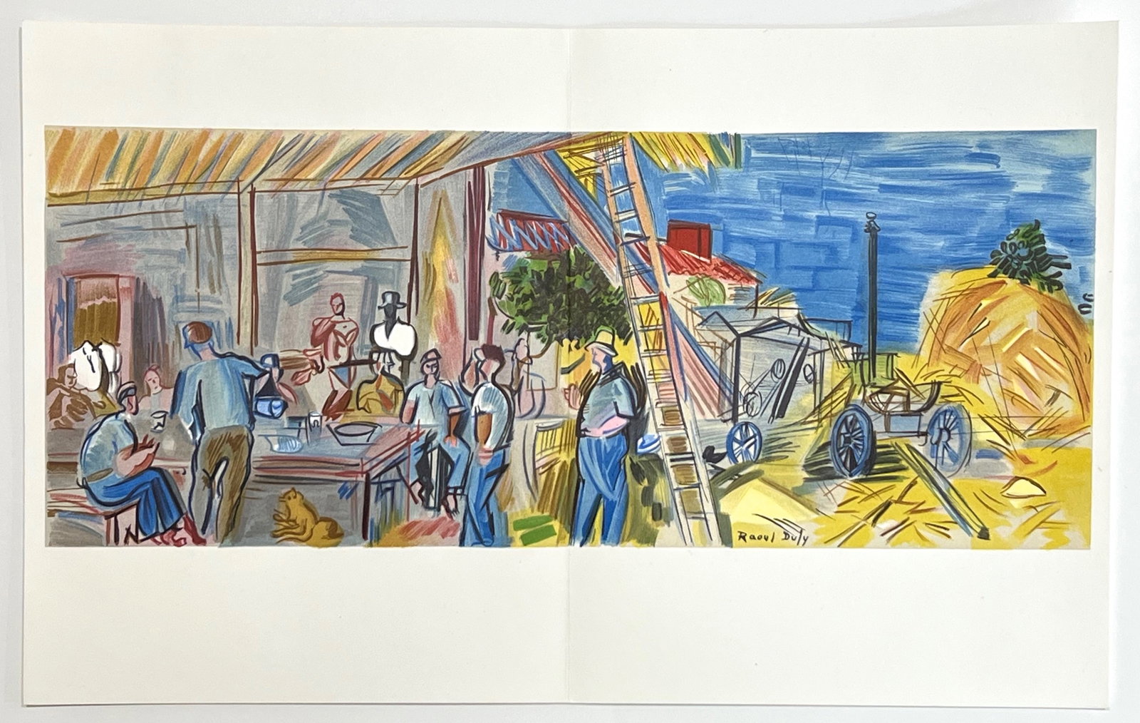 Raoul Dufy lithograph "Les Moissonneurs": Title: Raoul Dufy lithograph "Les Moissonneurs" Description: Medium: lithograph (after the watercolor). This lithograph was printed on Arjomari wove paper by Mourlot Freres and published in 1965 for M