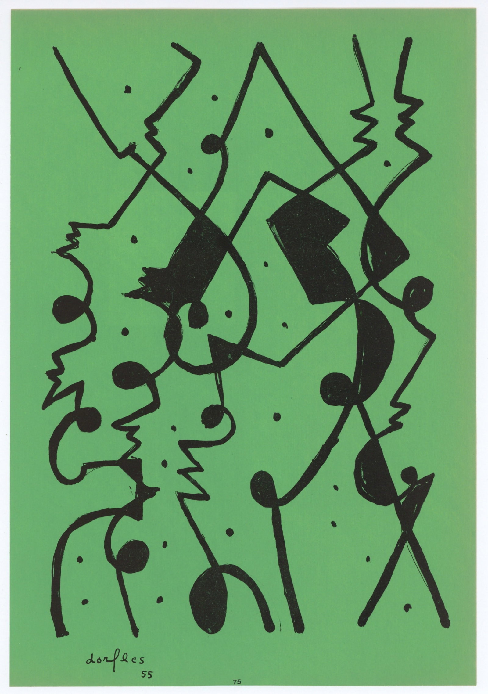 Gillo Dorfles original lithograph | Movimento Arte Concreta: Title: Gillo Dorfles original lithograph | Movimento Arte Concreta Description: Medium: original lithograph. Printed on a thin japon-type paper and published in Milan by Groupe Espace for the very rar
