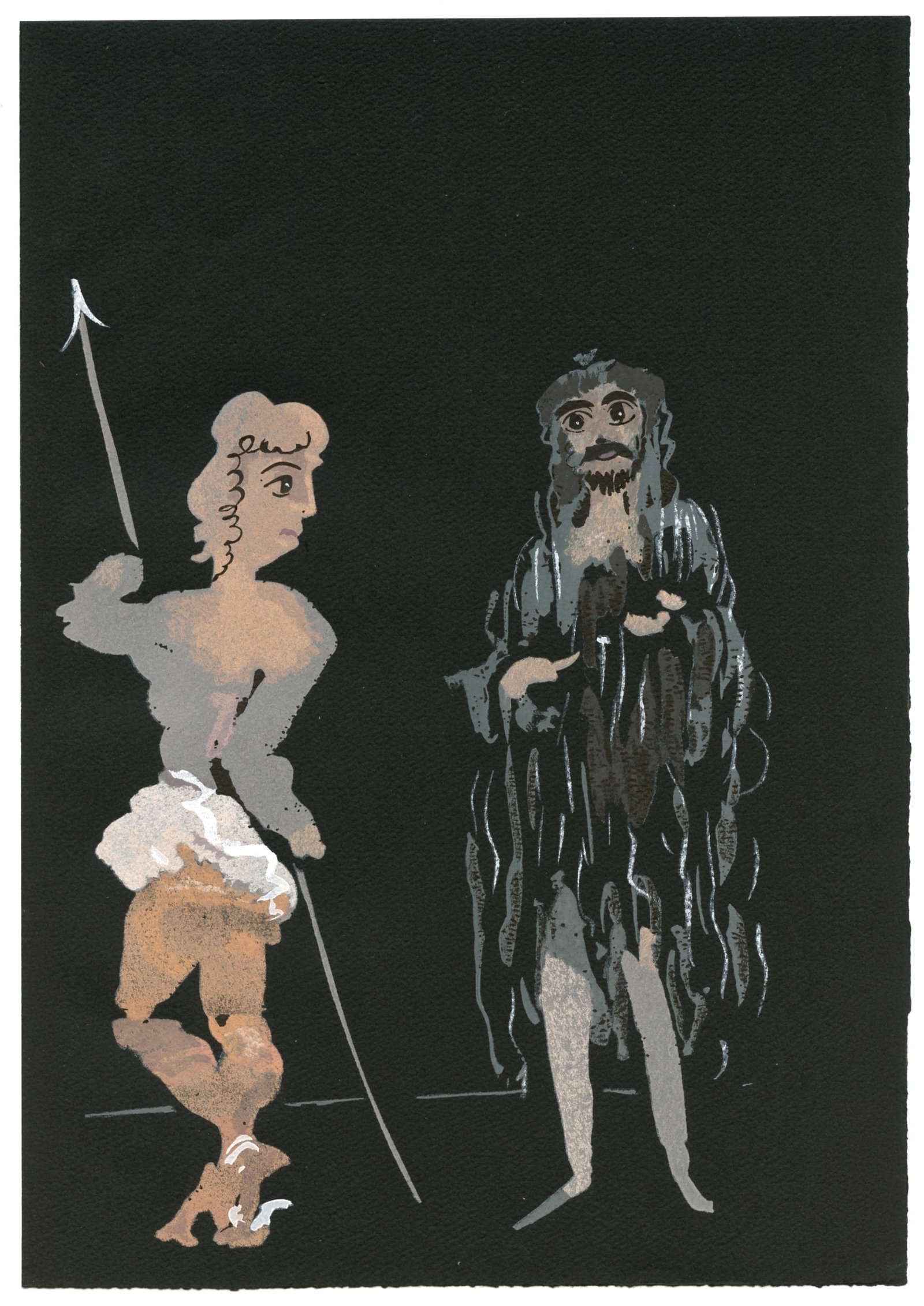 Andre Derain pochoir "Salome" 1938: Title: Andre Derain pochoir "Salome" 1938 Description: Medium: pochoir (after the gouache). This pochoir illustrates a scene from Oscar Wilde's "Salomé". It was printed in 1938 at the atelier Sau
