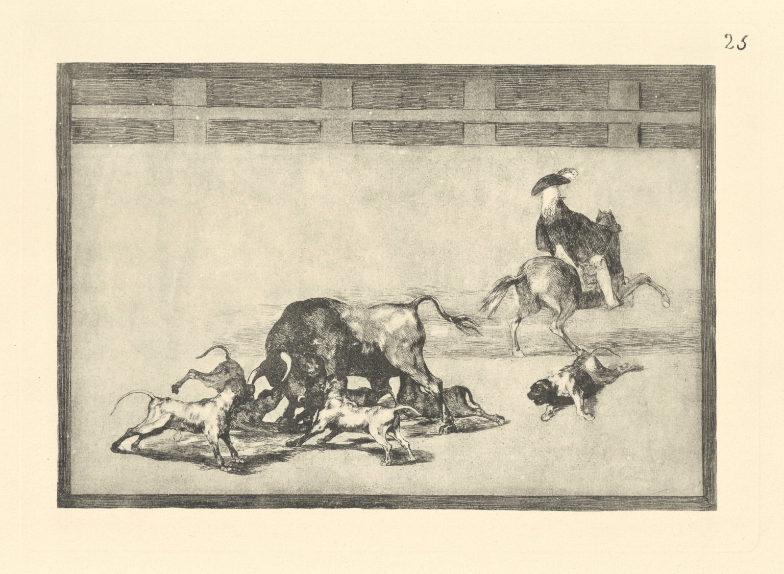Francisco Goya "Tauromaquia" Plate 25: Title: Francisco Goya "Tauromaquia" Plate 25 Description: Medium: heliogravure (after the etching from Goya's Tauromaquia series). Printed in 1947 in a limited edition of 500 on Guarro laid paper, and