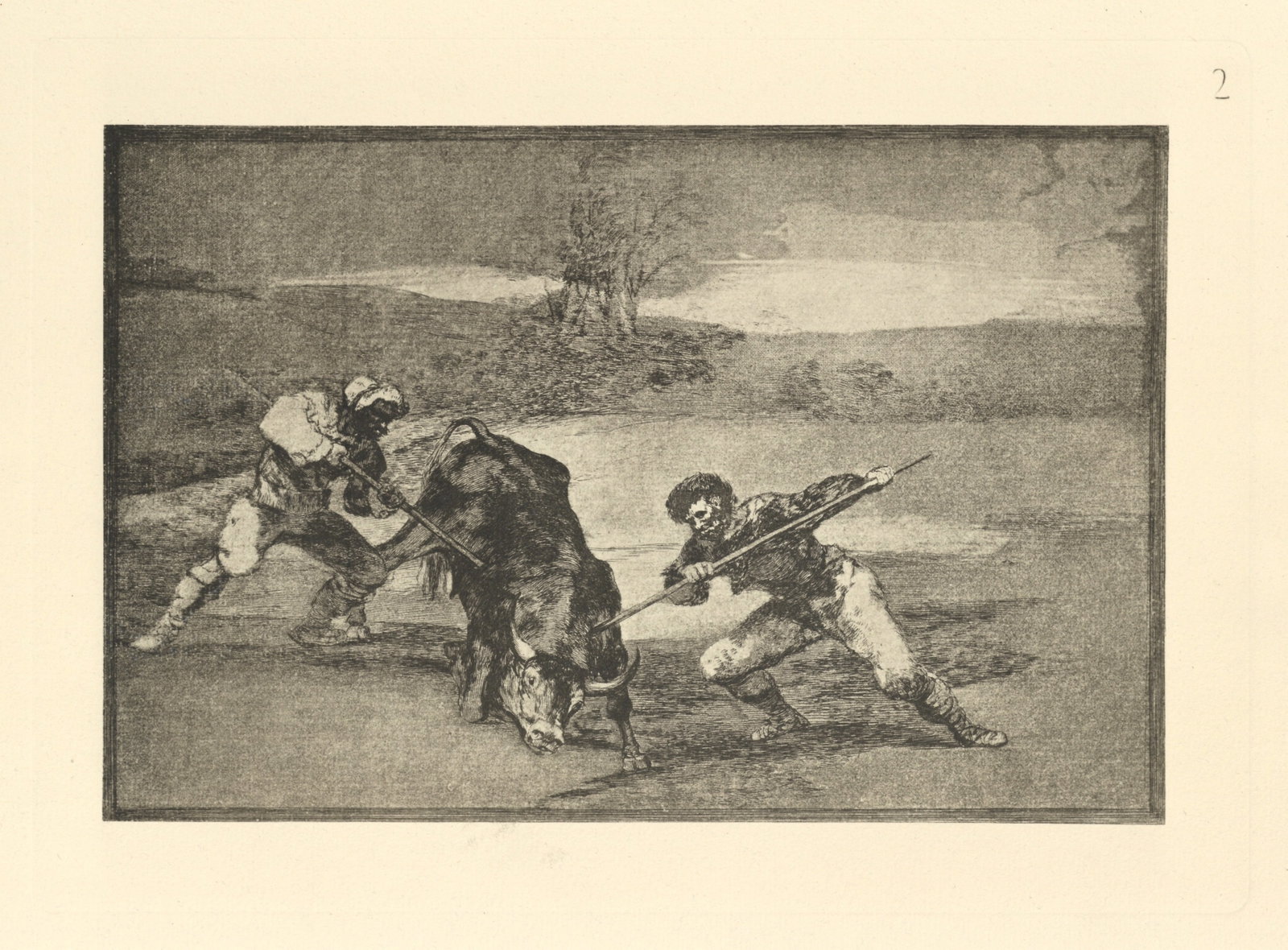 Francisco Goya "Tauromaquia" Plate 2: Title: Francisco Goya "Tauromaquia" Plate 2 Description: Medium: heliogravure (after the etching from Goya's Tauromaquia series). Printed in 1947 in a limited edition of 500 on Guarro laid paper, and 