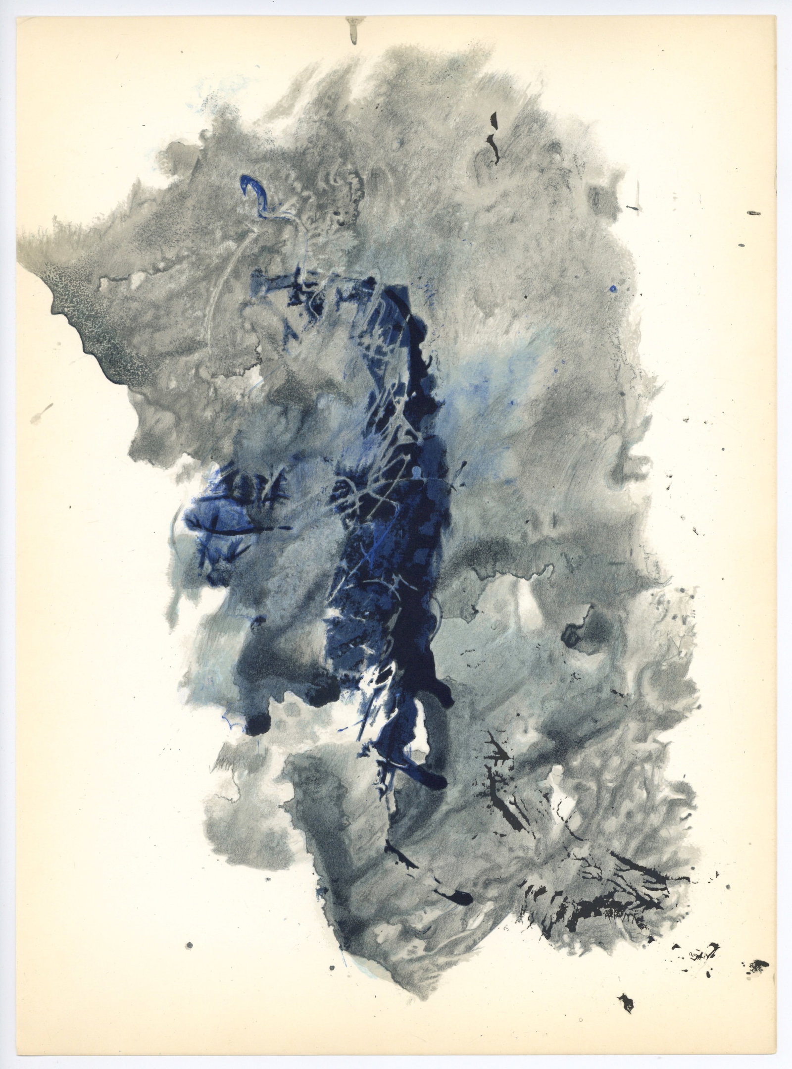Francois Fiedler original lithograph, 1961: Title: Francois Fiedler original lithograph, 1961 Description: Medium: original lithograph. Printed in 1961 for the art revue Derriere le Miroir (issue number 129) and published in Paris by the