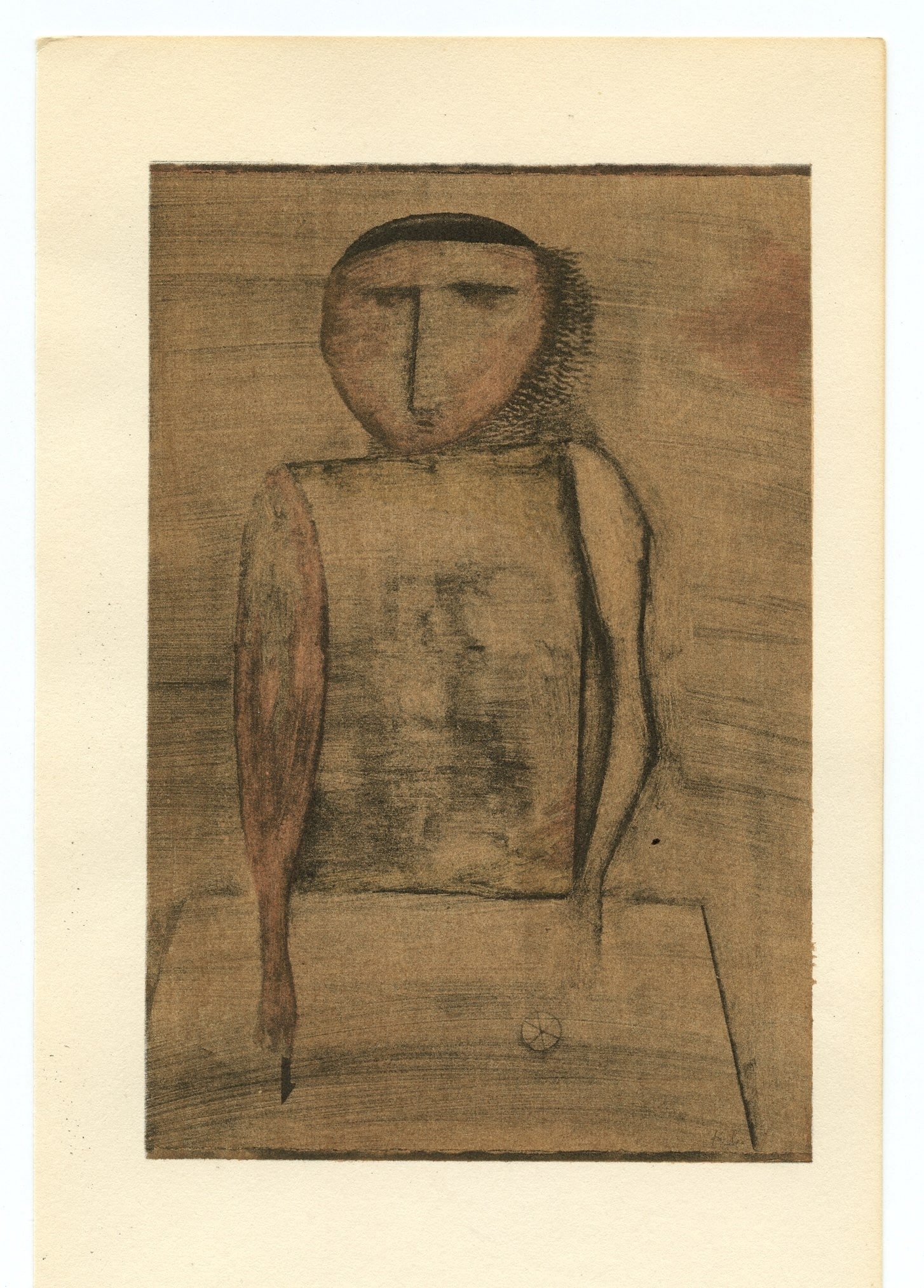 Paul Klee pochoir "Doctor": Title: Paul Klee pochoir "Doctor" Description: Medium: pochoir (after the 1930 watercolor). Printed in Paris by Daniel Jacomet and published in 1955 by Berggruen. The image measures 5 1/4 x 3 1/2 inch