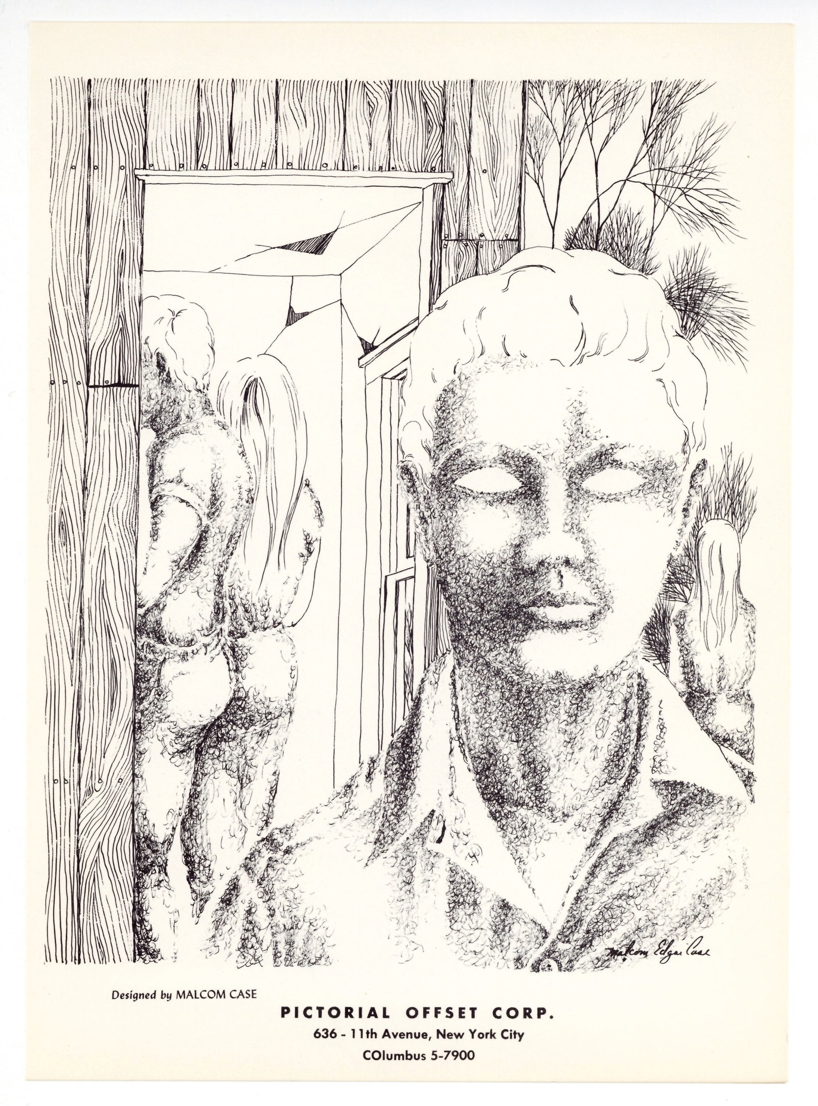 Malcolm Edgar Case original lithograph: Title: Malcolm Edgar Case original lithograph Description: Medium: original lithograph. This lithograph was printed in 1955 for the "Improvisations" portfolio, and published by the Artists Equity