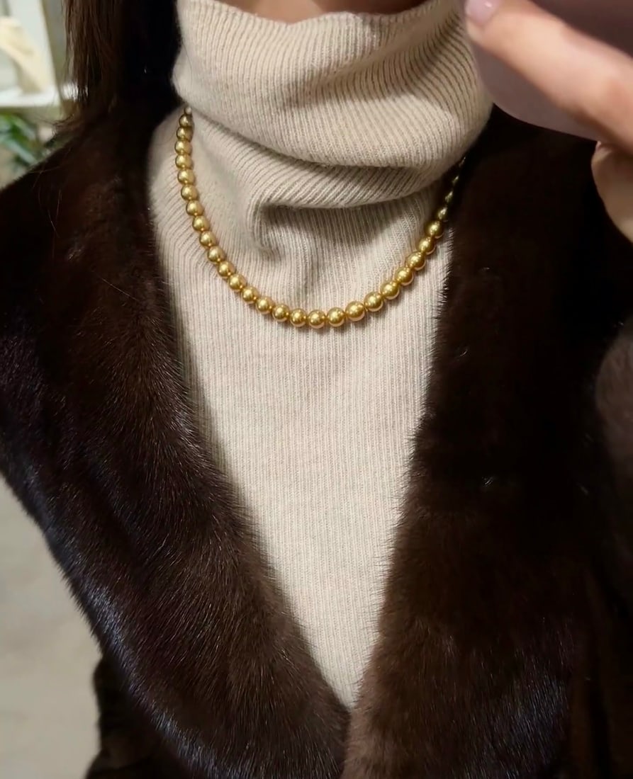 South Sea Golden Pearl Pearl Necklace - 6