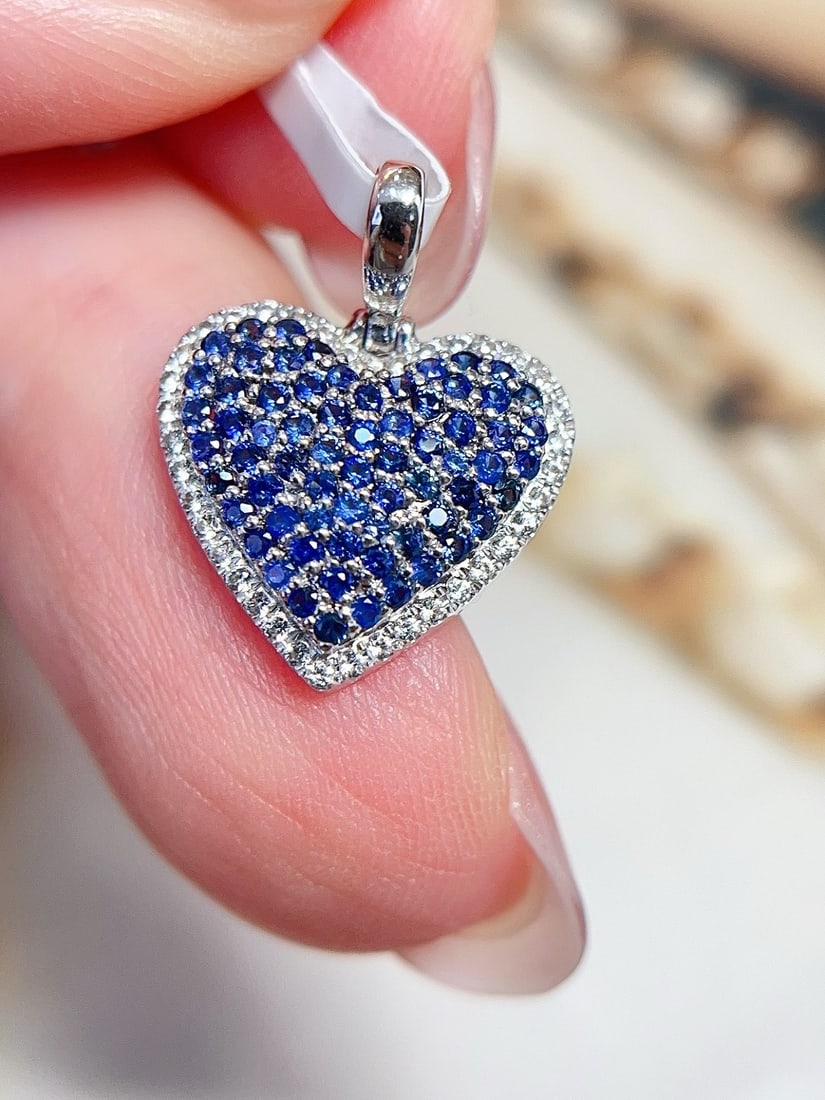 18K Gold Sapphire Pendant (chain not included) - 2