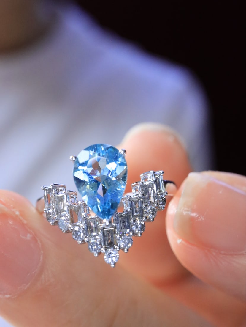 18K gold sapphire ring - 2