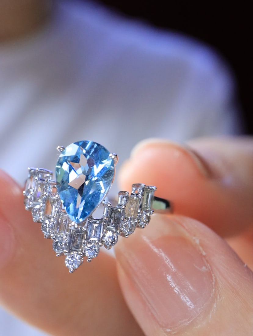 18K gold sapphire ring - 3