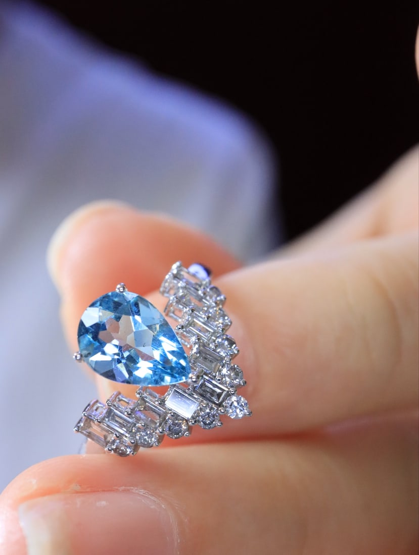 18K gold sapphire ring - 4
