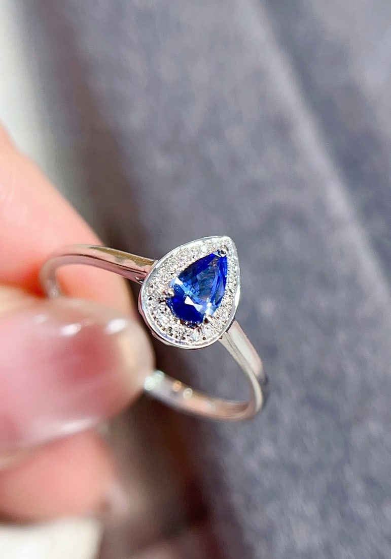 18K gold sapphire ring - 4