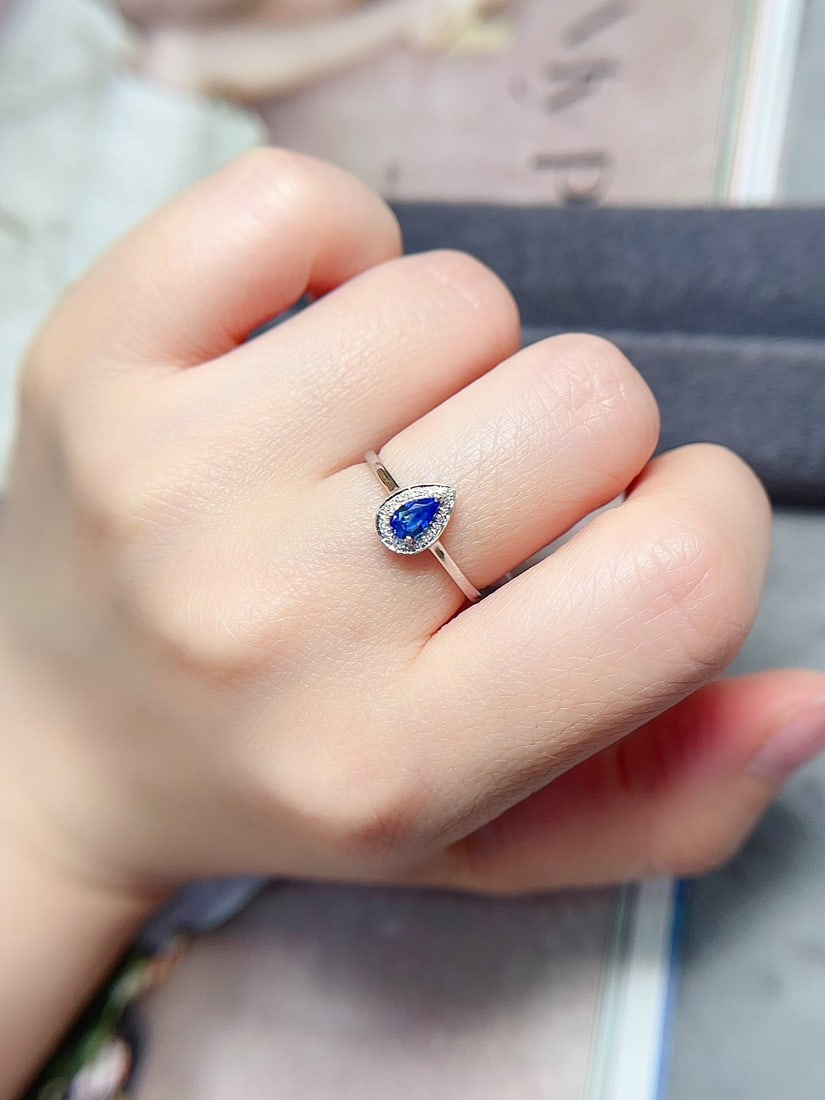 18K gold sapphire ring - 5