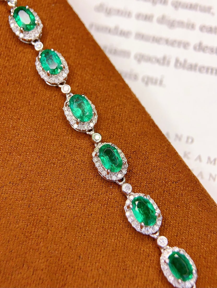 18K gold emerald bracelet - 2