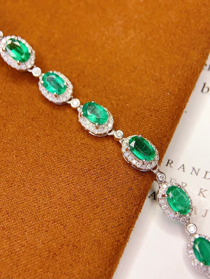 18K gold emerald bracelet - 3