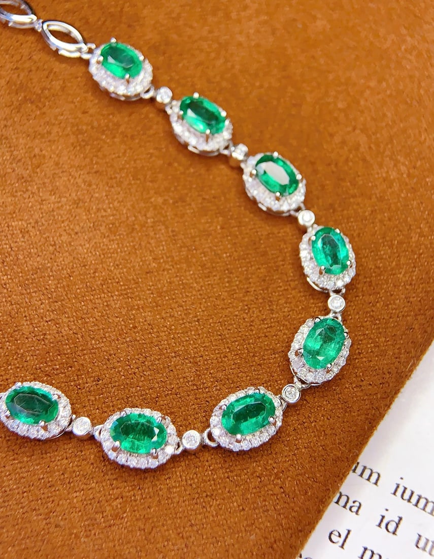 18K gold emerald bracelet - 6