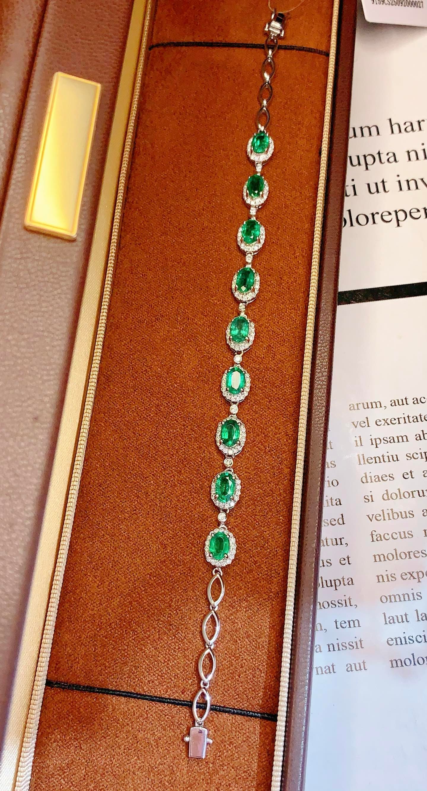 18K gold emerald bracelet - 7