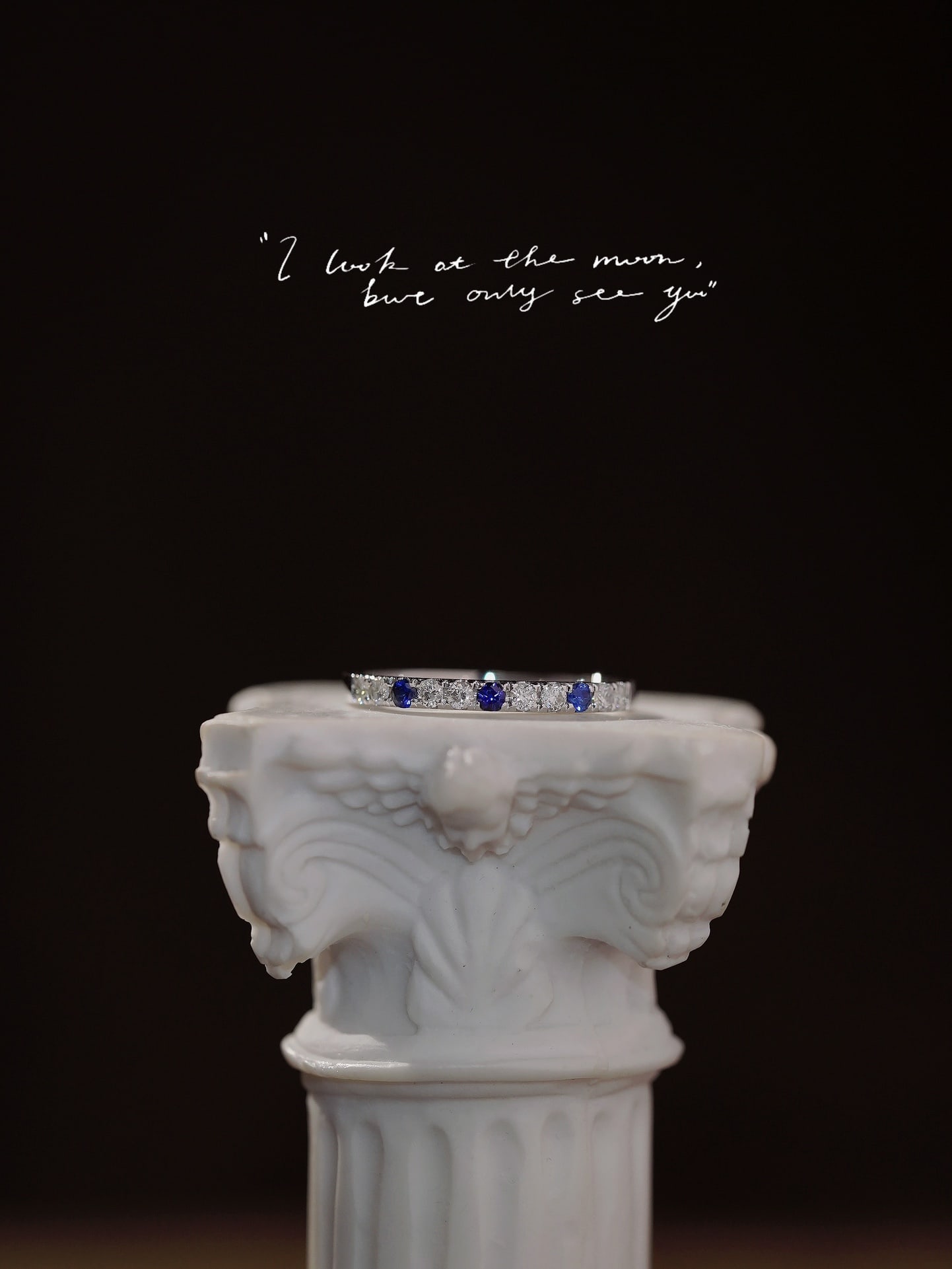 18K gold sapphire diamond ring - 7