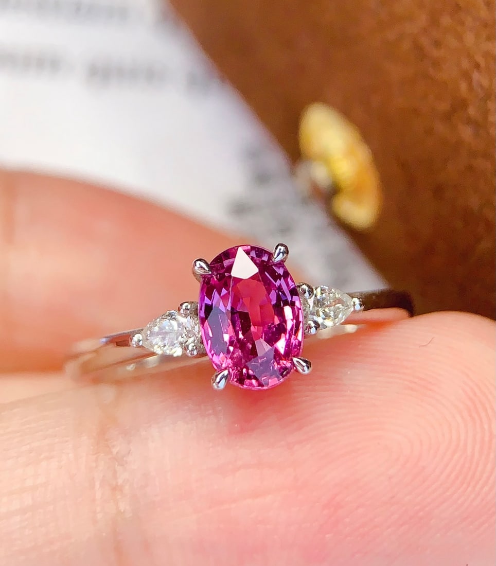 PT950 natural unheated sapphire ring - 2
