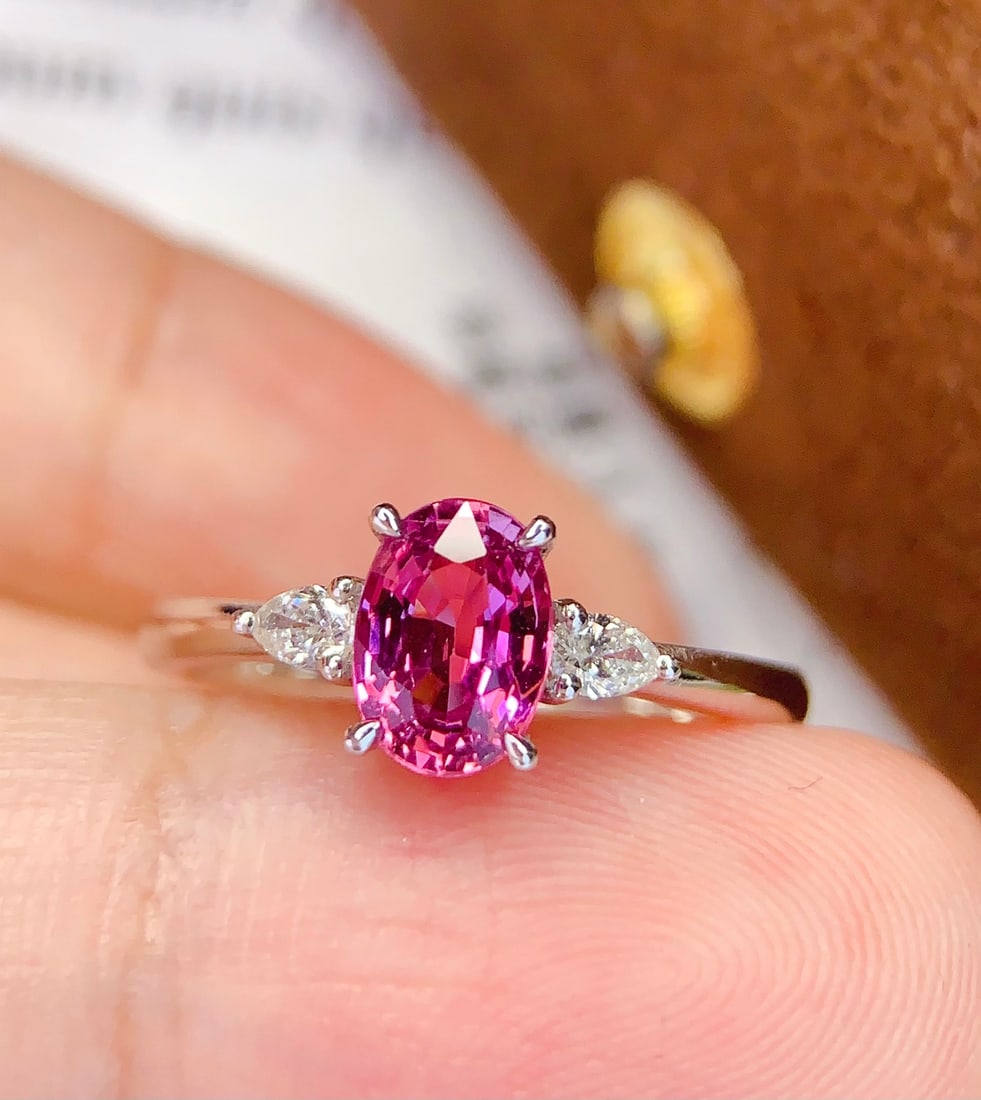PT950 natural unheated sapphire ring - 3