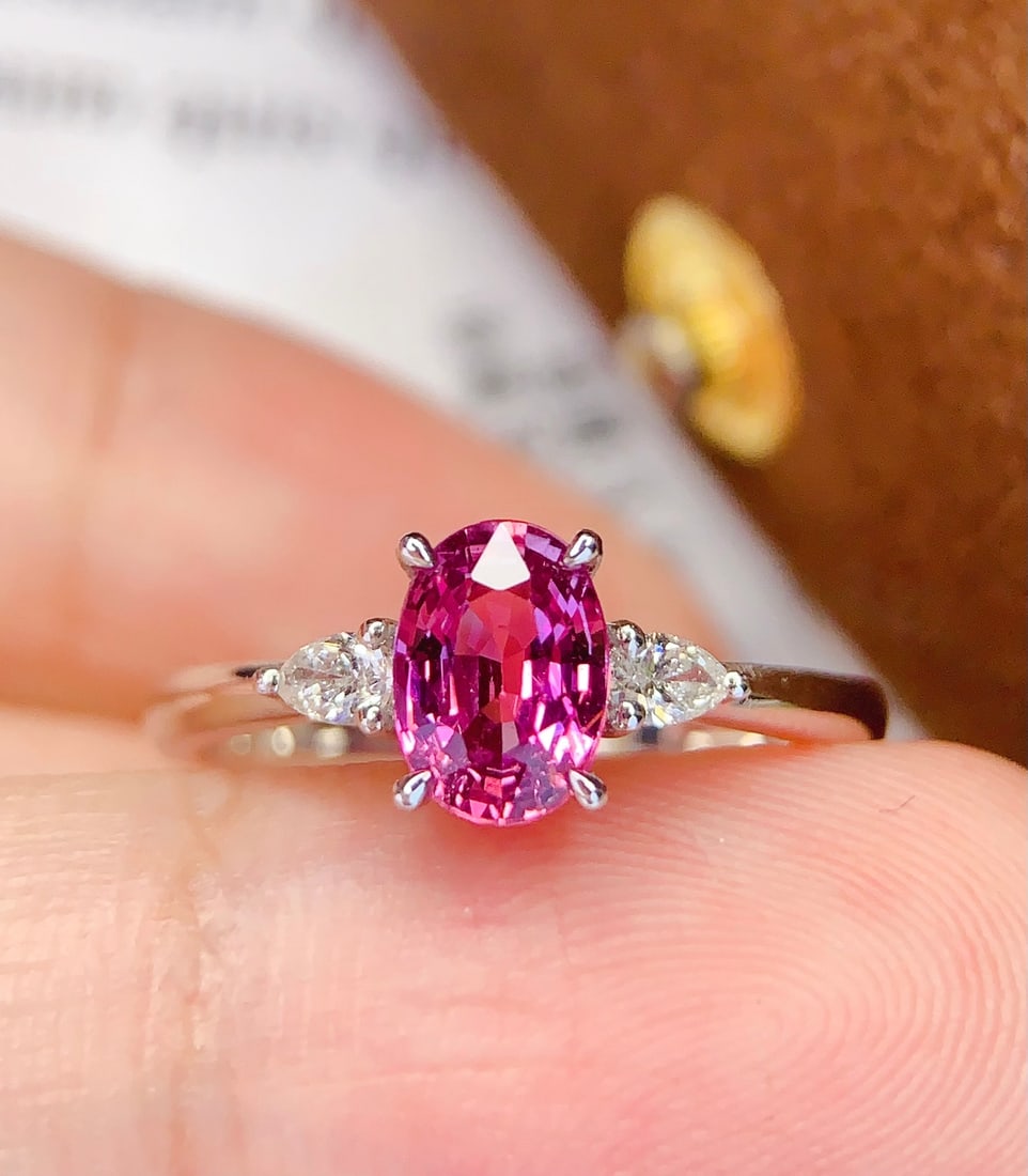 PT950 natural unheated sapphire ring - 4