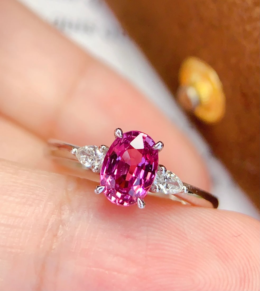 PT950 natural unheated sapphire ring - 5