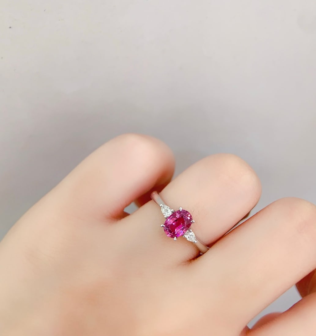 PT950 natural unheated sapphire ring - 6