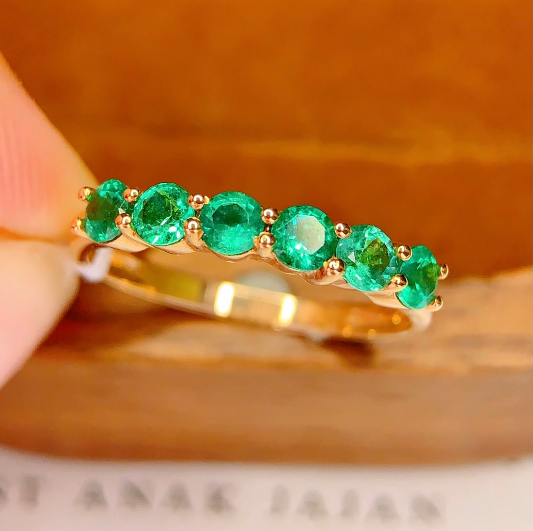 18K Gold Natural Emerald Ring - 3