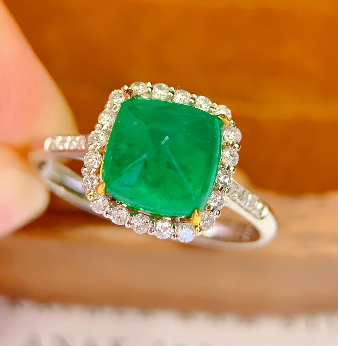 18K gold emerald ring - 3