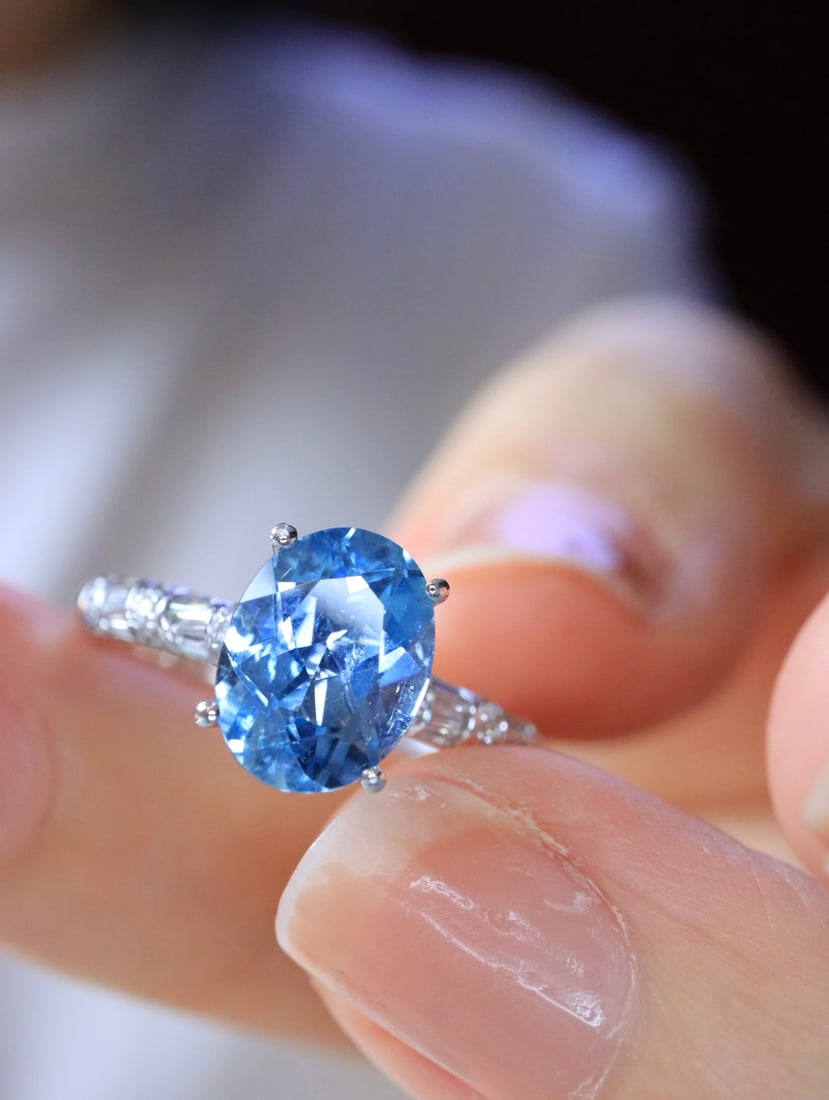 18K gold sapphire ring - 2