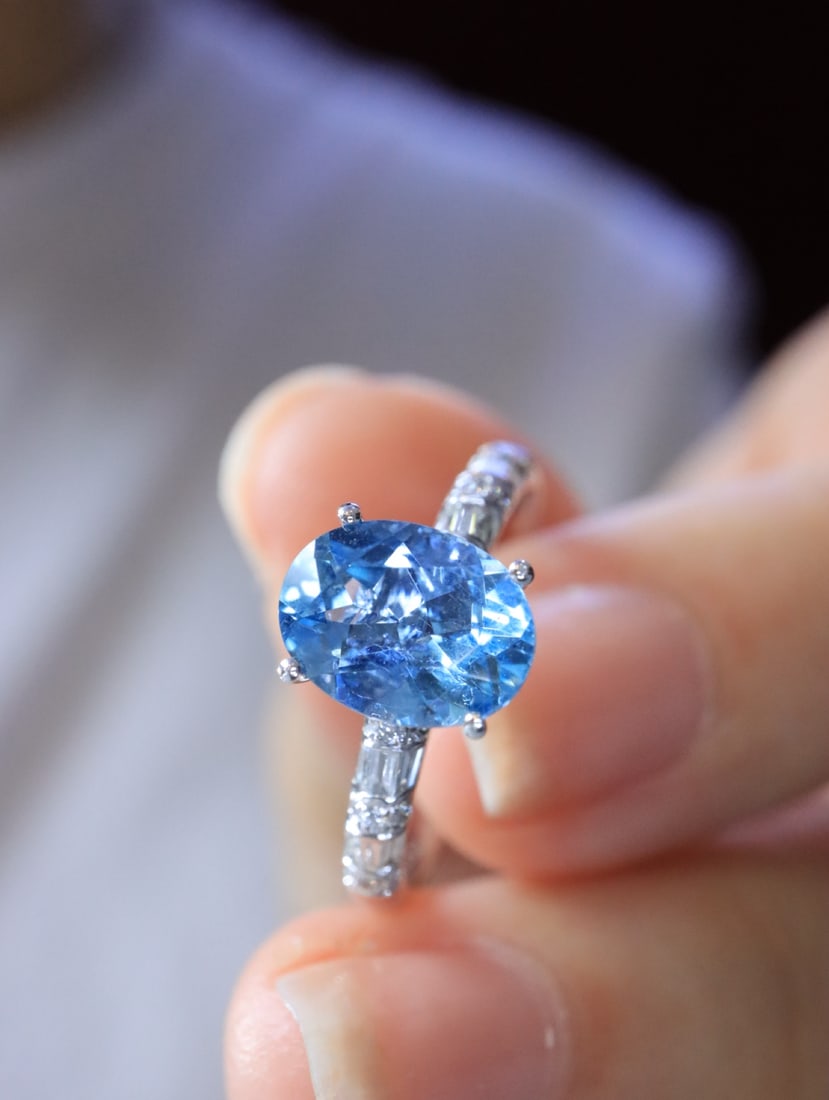 18K gold sapphire ring - 3
