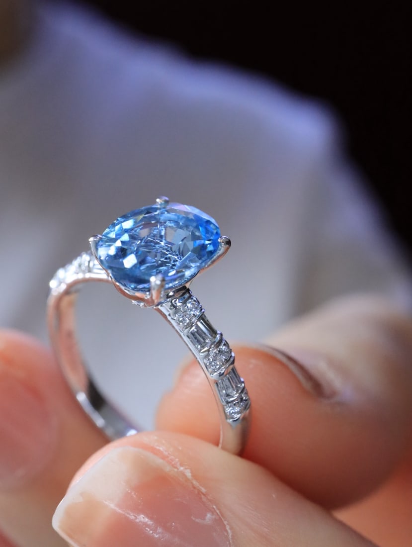 18K gold sapphire ring - 4