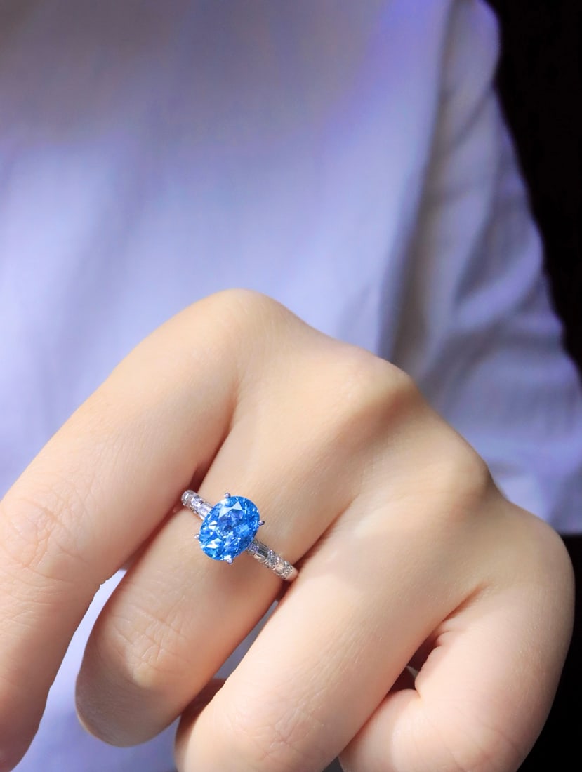 18K gold sapphire ring - 5