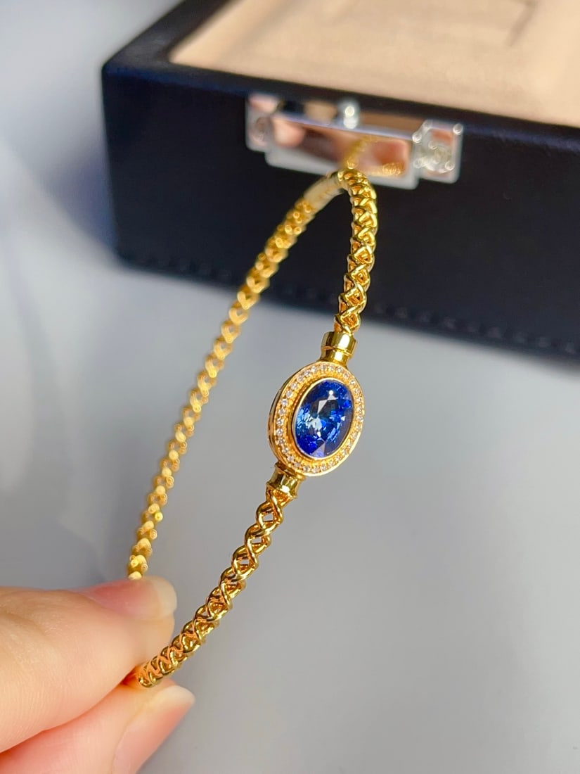 18K gold sapphire bracelet - 2