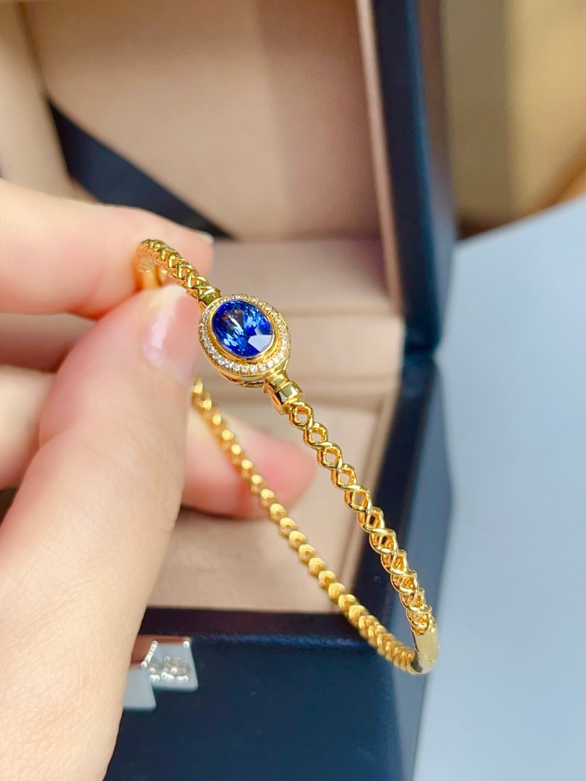 18K gold sapphire bracelet - 3