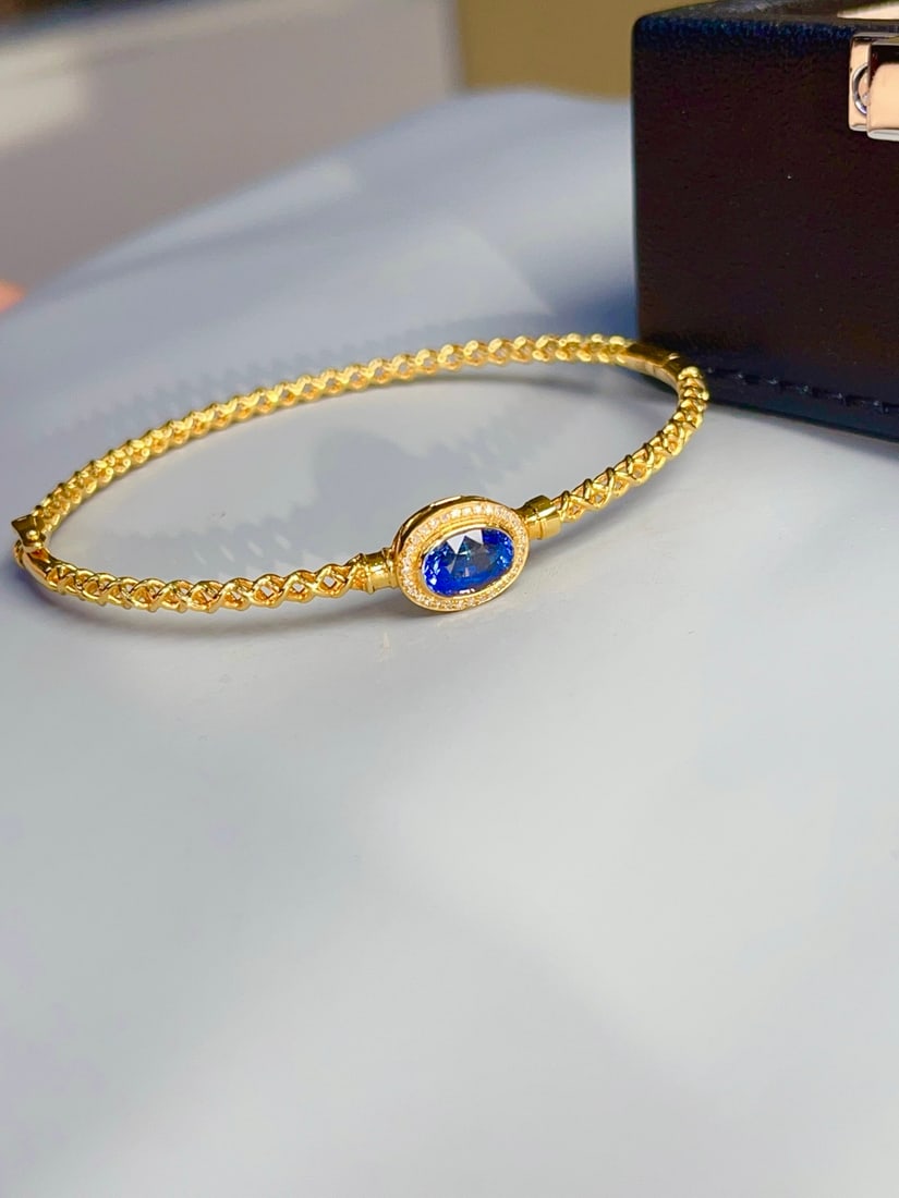 18K gold sapphire bracelet - 4