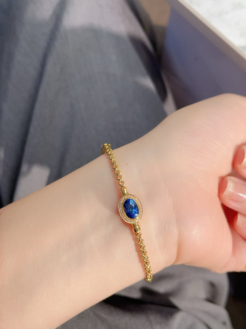 18K gold sapphire bracelet - 5