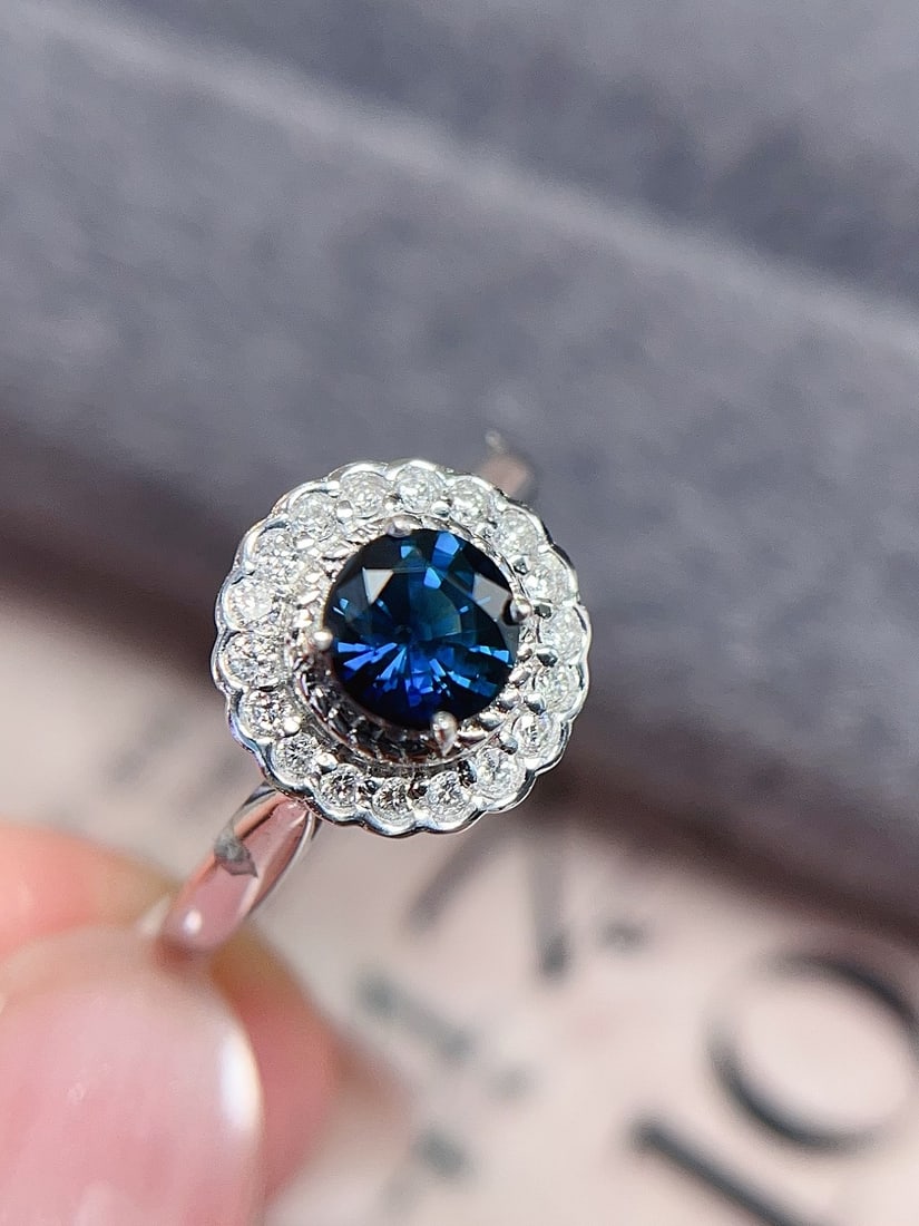 18K gold sapphire ring - 2