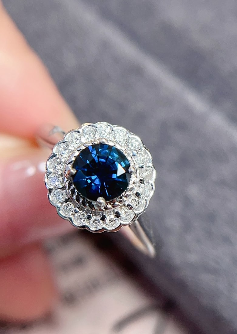 18K gold sapphire ring - 3