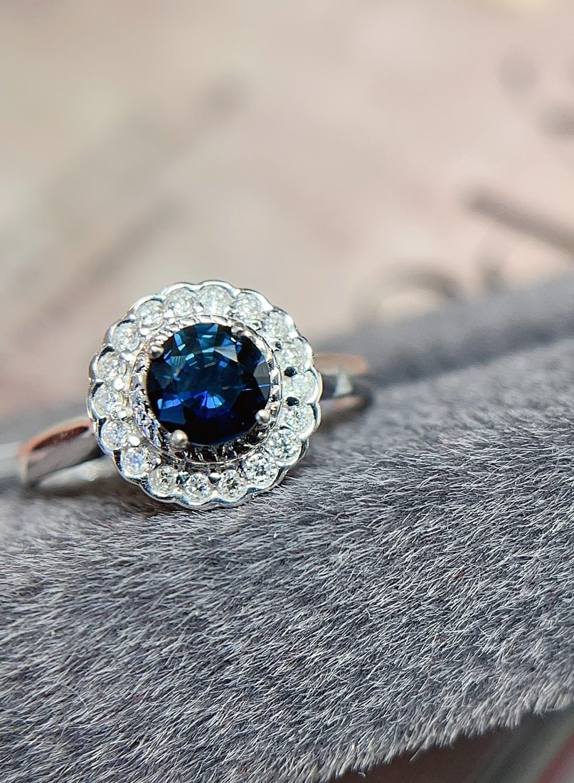 18K gold sapphire ring - 4