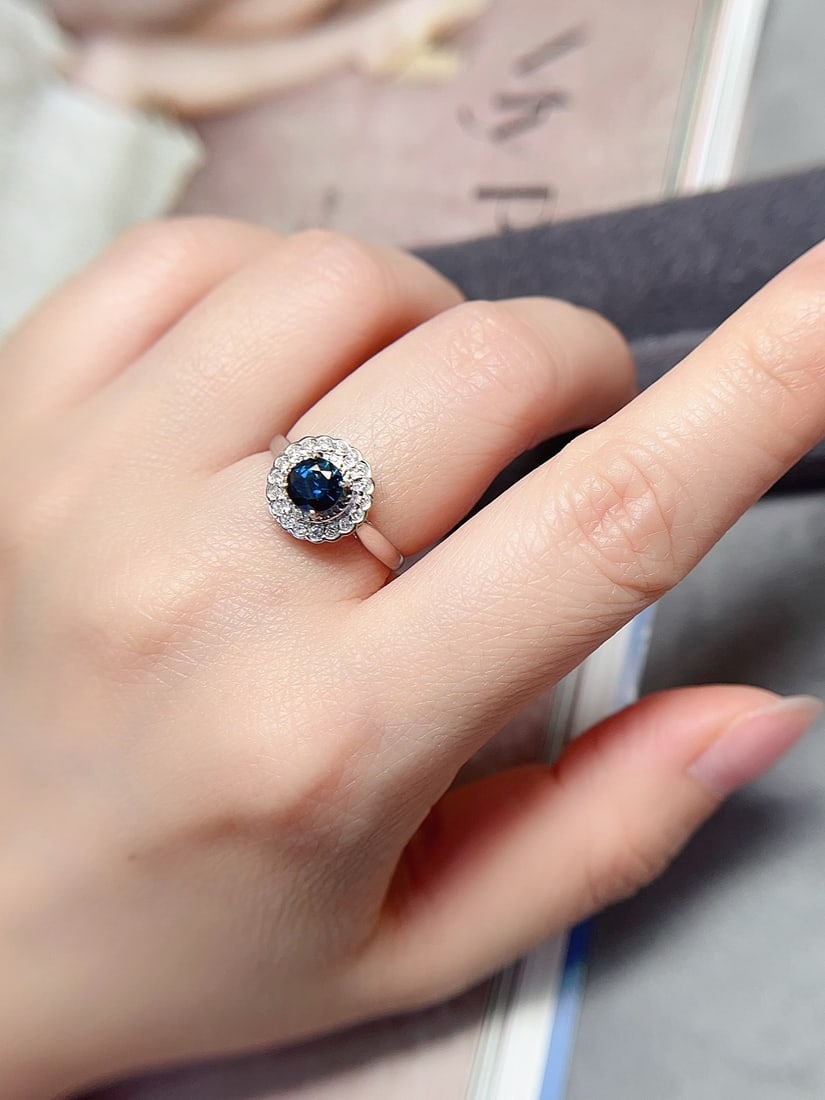 18K gold sapphire ring - 5