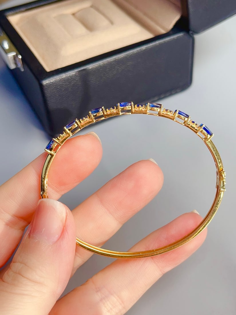 18K gold sapphire bracelet - 4
