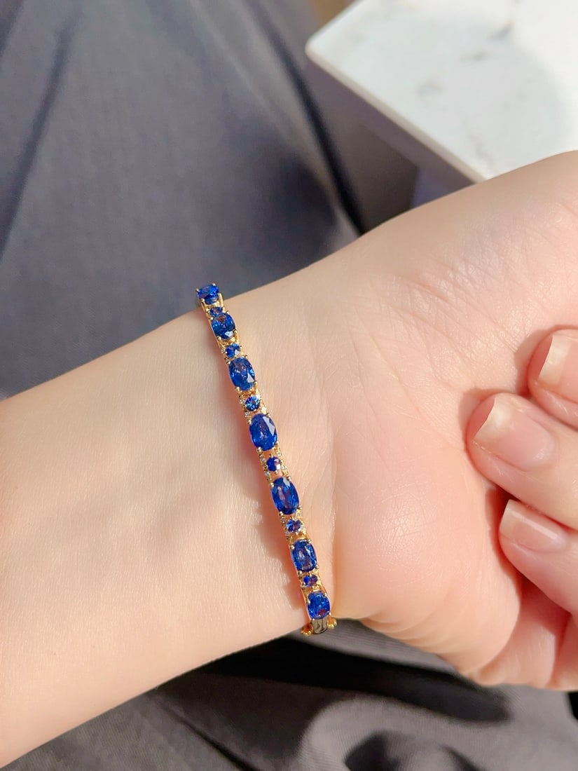 18K gold sapphire bracelet - 5