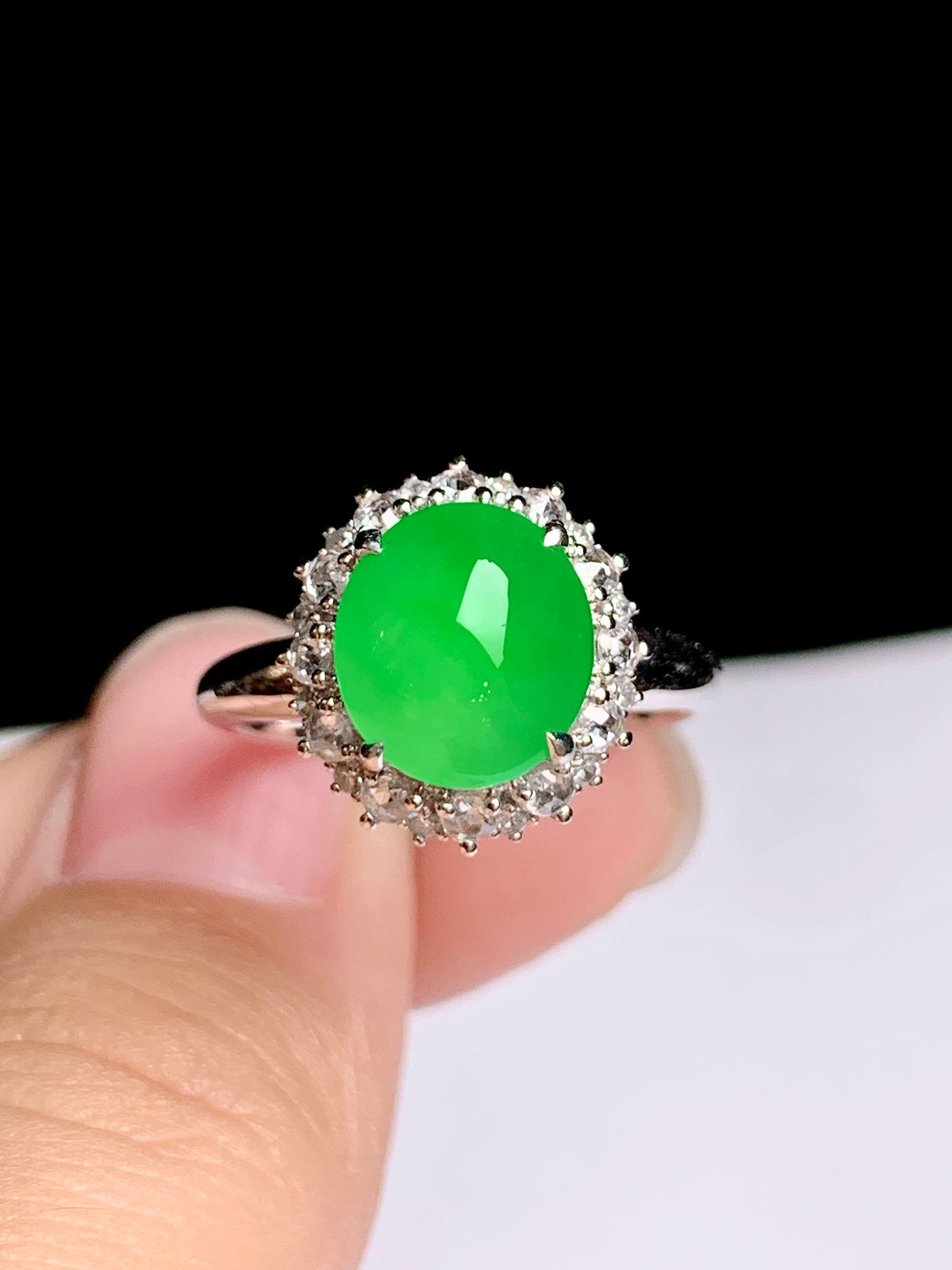 18K gold jade ring - 6