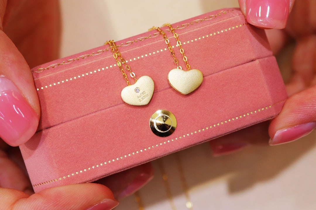 18K Gold Diamond Heart Pendant (chain not included) - 4