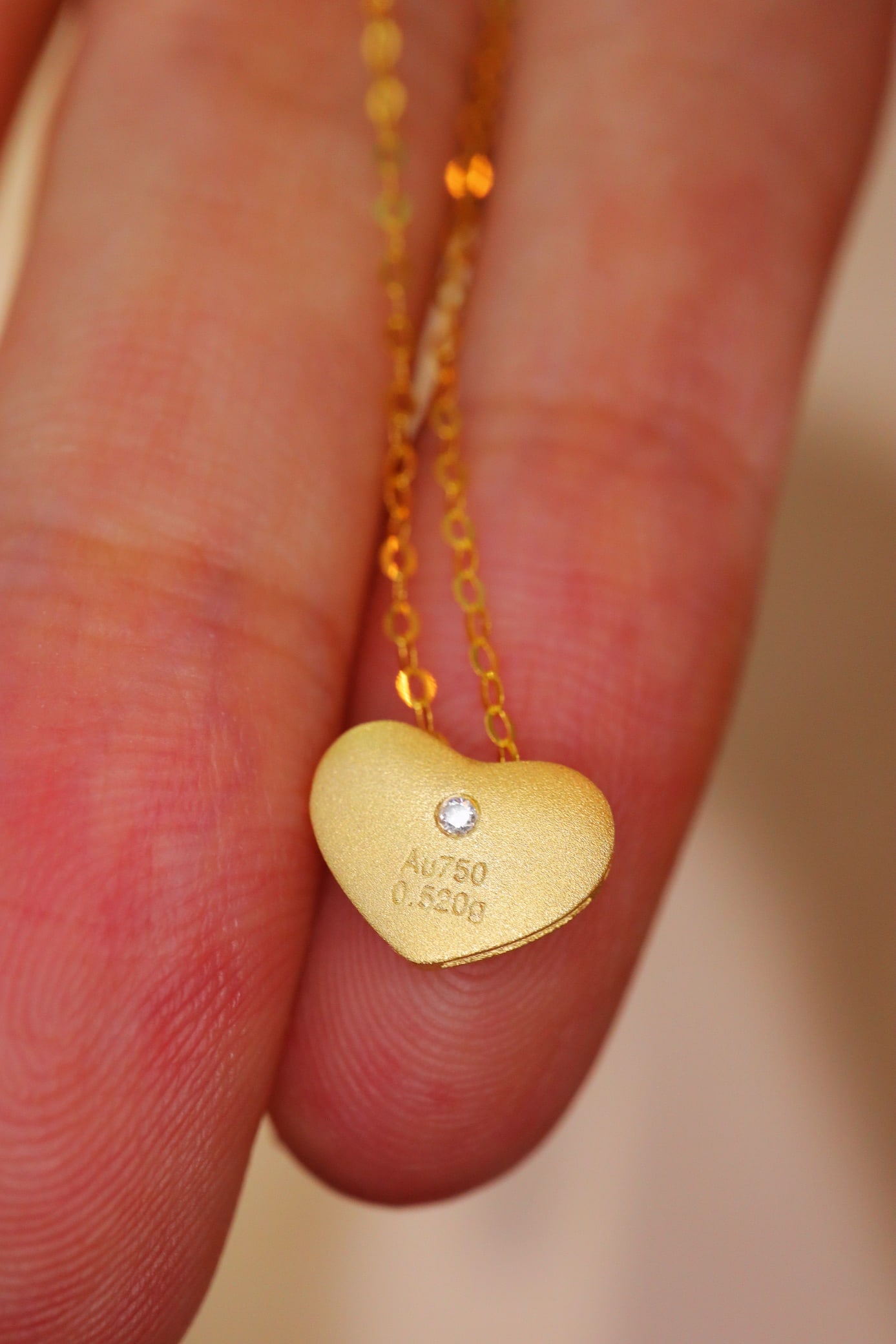 18K Gold Diamond Heart Pendant (chain not included) - 6