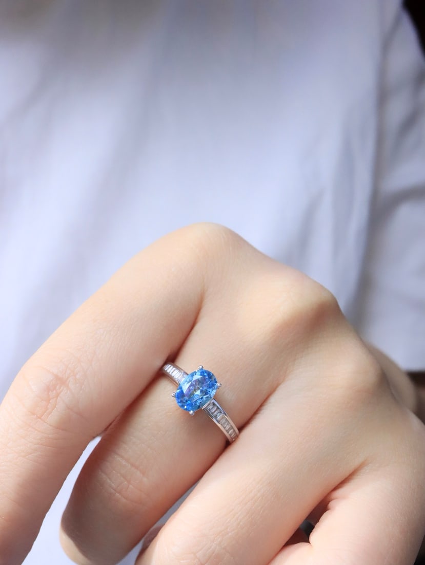 18K gold sapphire ring - 5