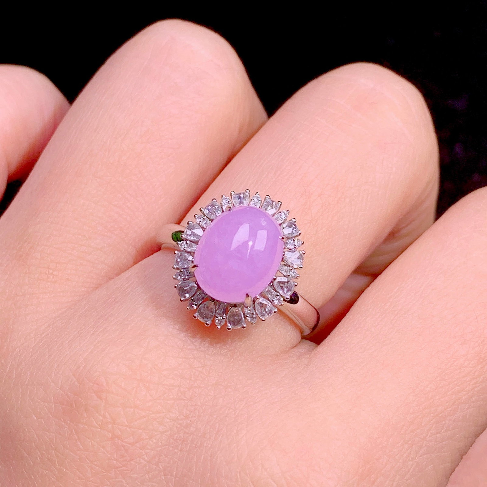 Natural jadeite violet ring - 2