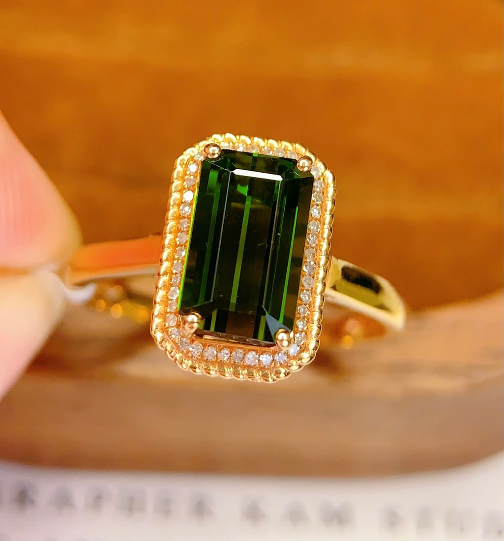 18K gold natural aquamarine ring - 3
