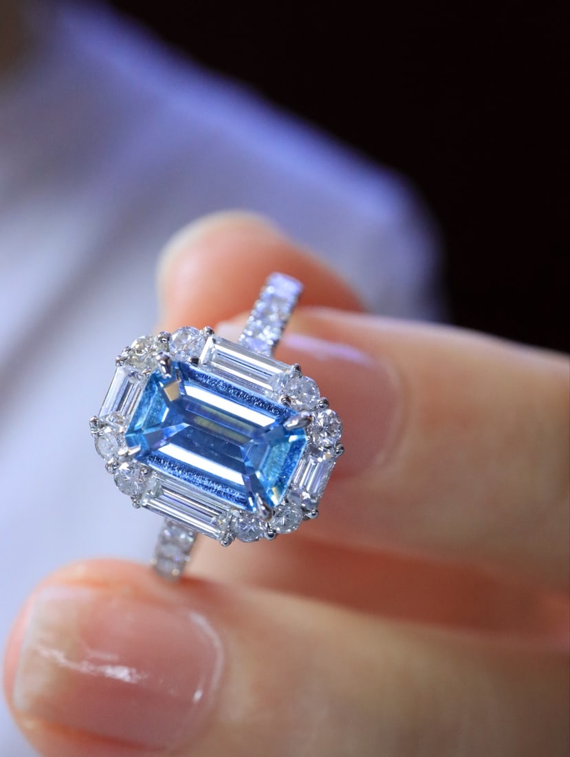 18K gold sapphire ring - 2