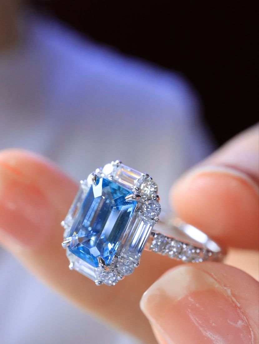 18K gold sapphire ring - 4