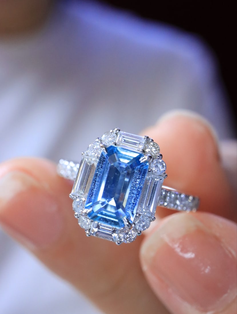 18K gold sapphire ring - 5